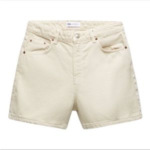 ZARA Retro Denim Shorts Color Sand Size 4
